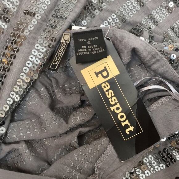 Passport gray sequins dress T-shirt shape NWT SIZE S - SMALL - Picture 4 of 6